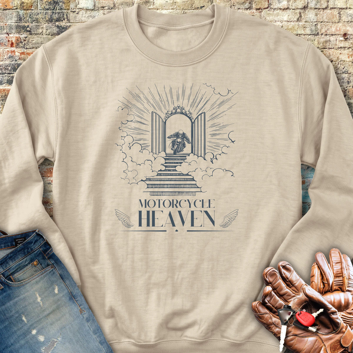 Motorcycle Heaven Sweatshirt - Sand