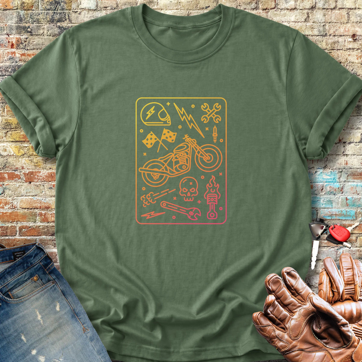 Motorcycle Kit Classic T-Shirt - Military Green