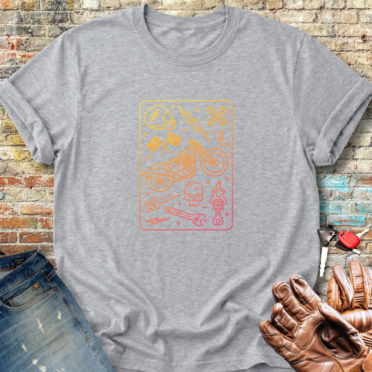 Motorcycle Kit Classic T-Shirt - Sport Grey