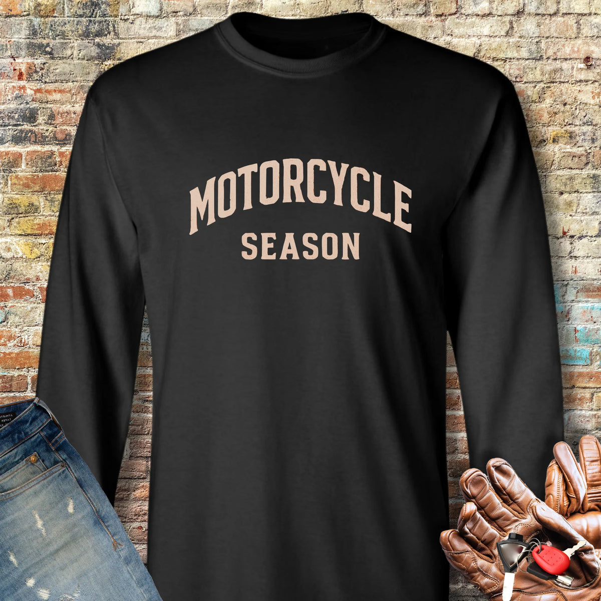 Motorcycle Season Long Sleeve T-Shirt - Black