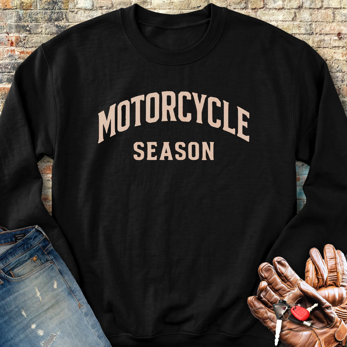 Motorcycle Season Sweatshirt - Black