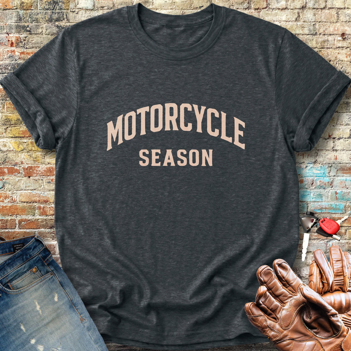 Motorcycle Season Classic T-Shirt - Dark Heather