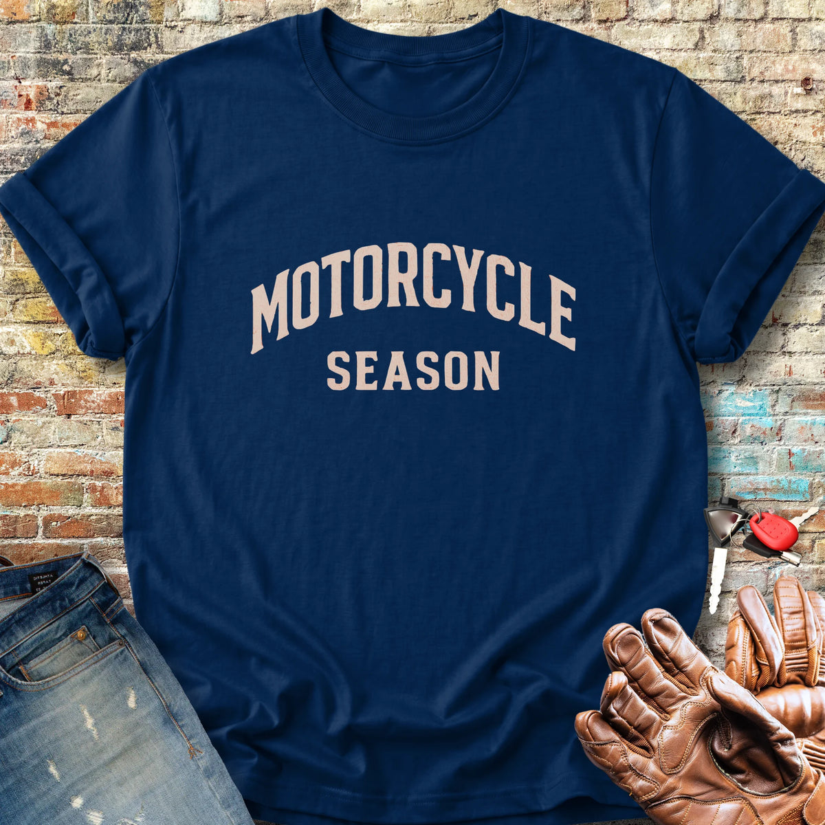 Motorcycle Season Classic T-Shirt - Navy