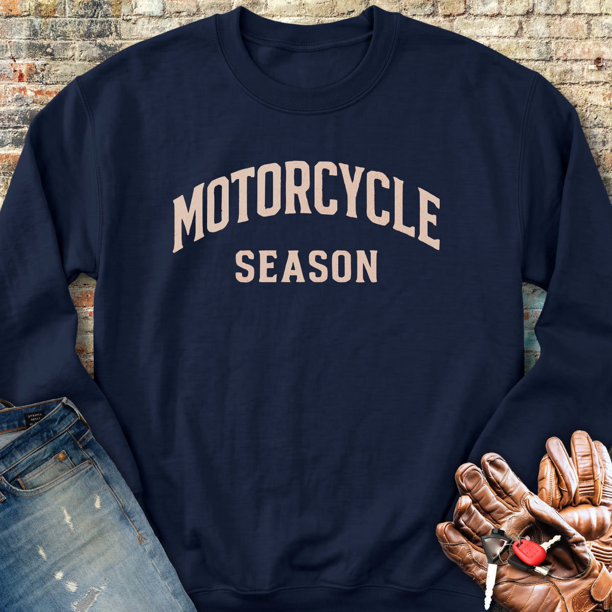 Motorcycle Season Sweatshirt - Navy