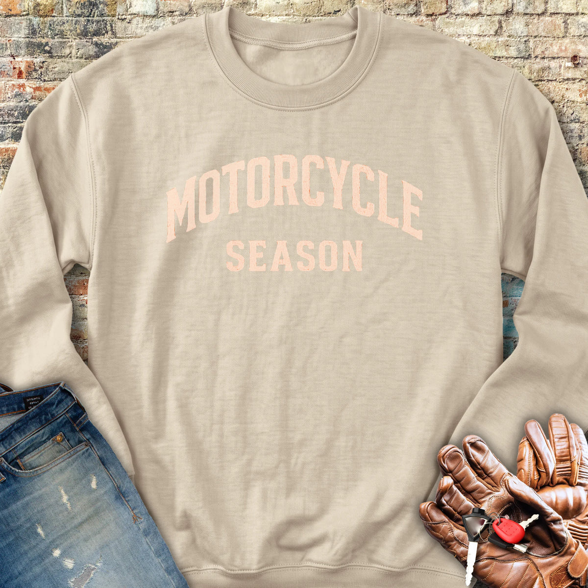 Motorcycle Season Sweatshirt - Sand