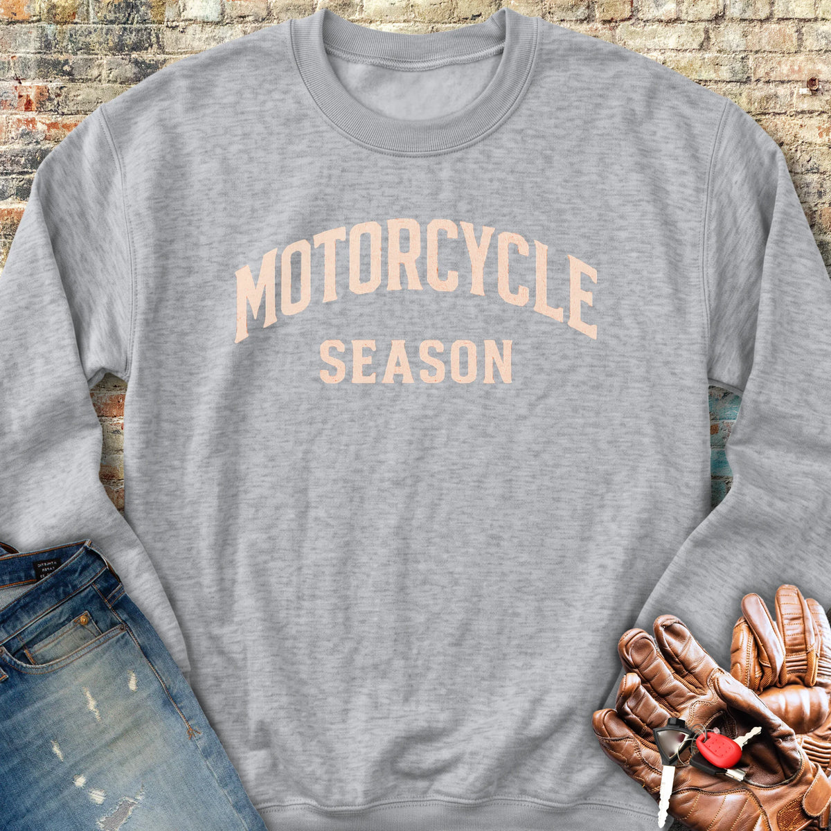 Motorcycle Season Sweatshirt - Sport Grey