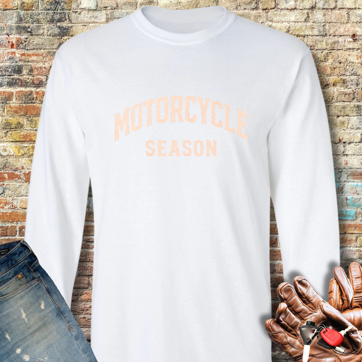 Motorcycle Season Long Sleeve T-Shirt - White