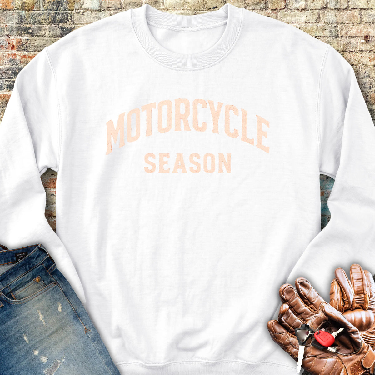 Motorcycle Season Sweatshirt - White