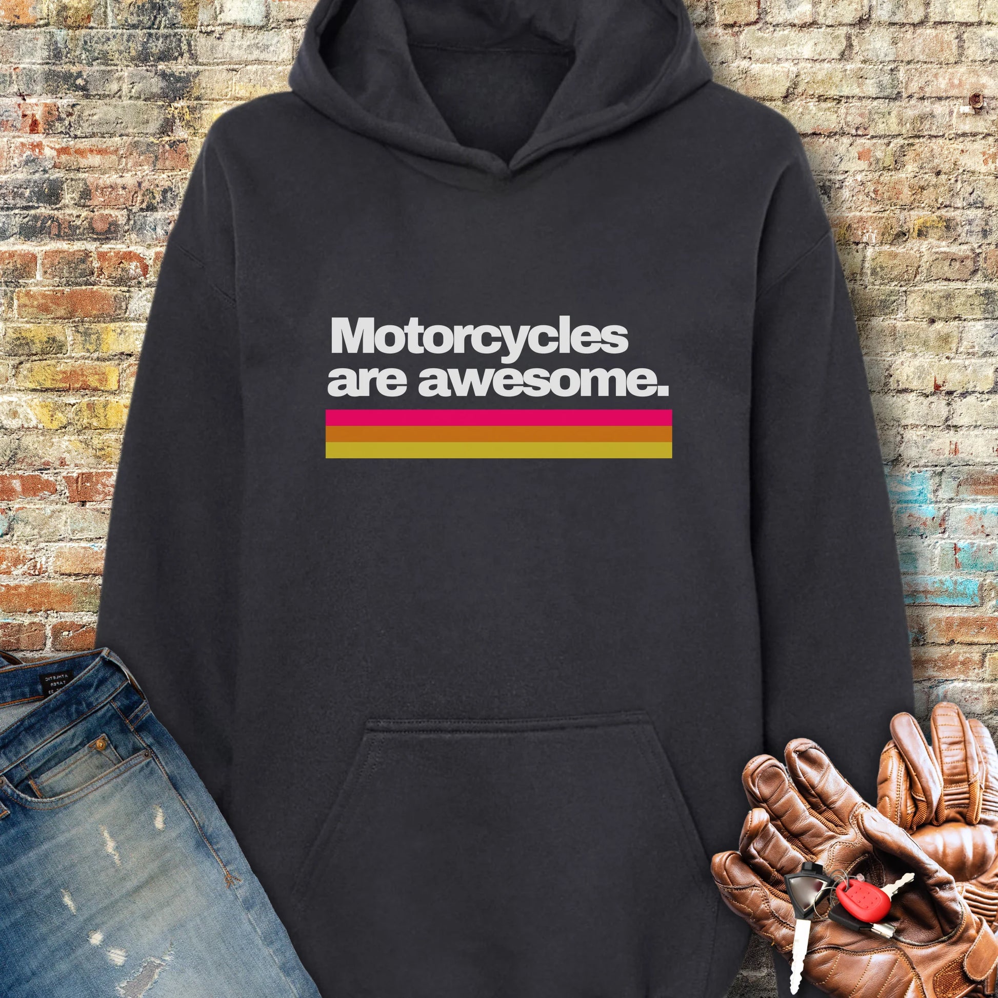 Motorcycles Are Awesome Hoodie - Black