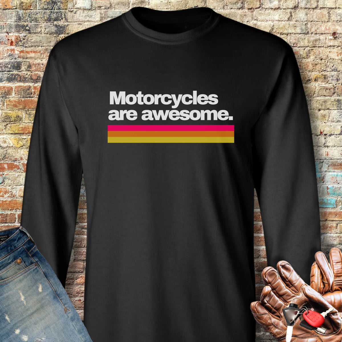 Motorcycles Are Awesome Long Sleeve T-Shirt - Black