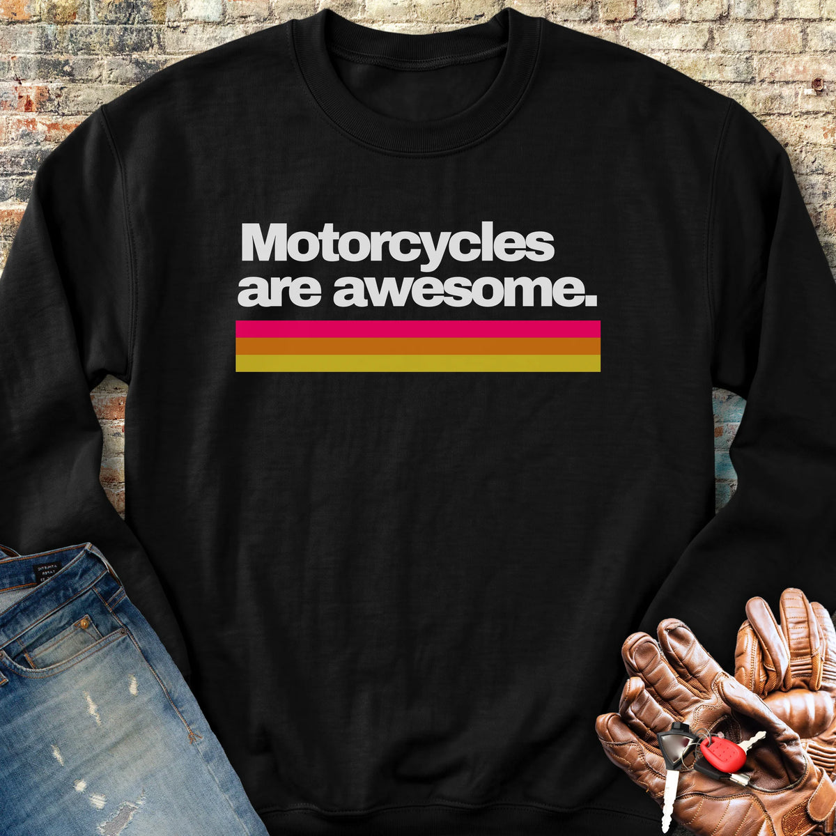 Motorcycles Are Awesome Sweatshirt - Black