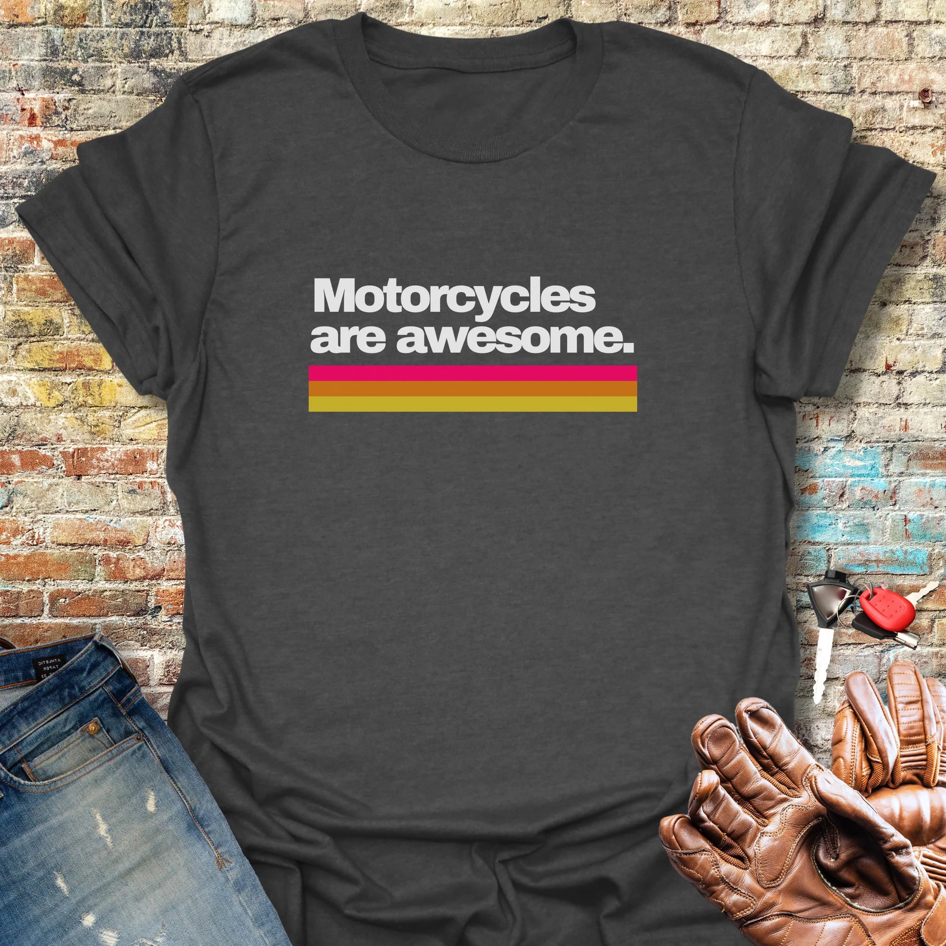 Motorcycles Are Awesome T-Shirt - Dark Heather