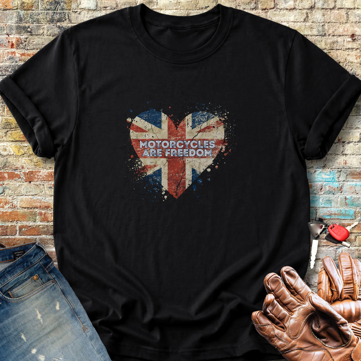 Motorcycles Are Freedom (UK) Classic T-Shirt - Black
