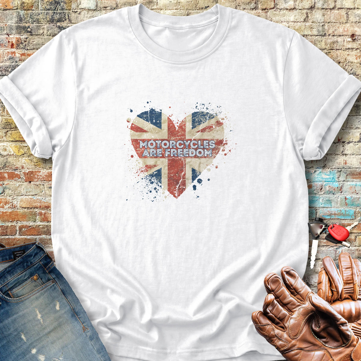 Motorcycles Are Freedom (UK) Classic T-Shirt - White
