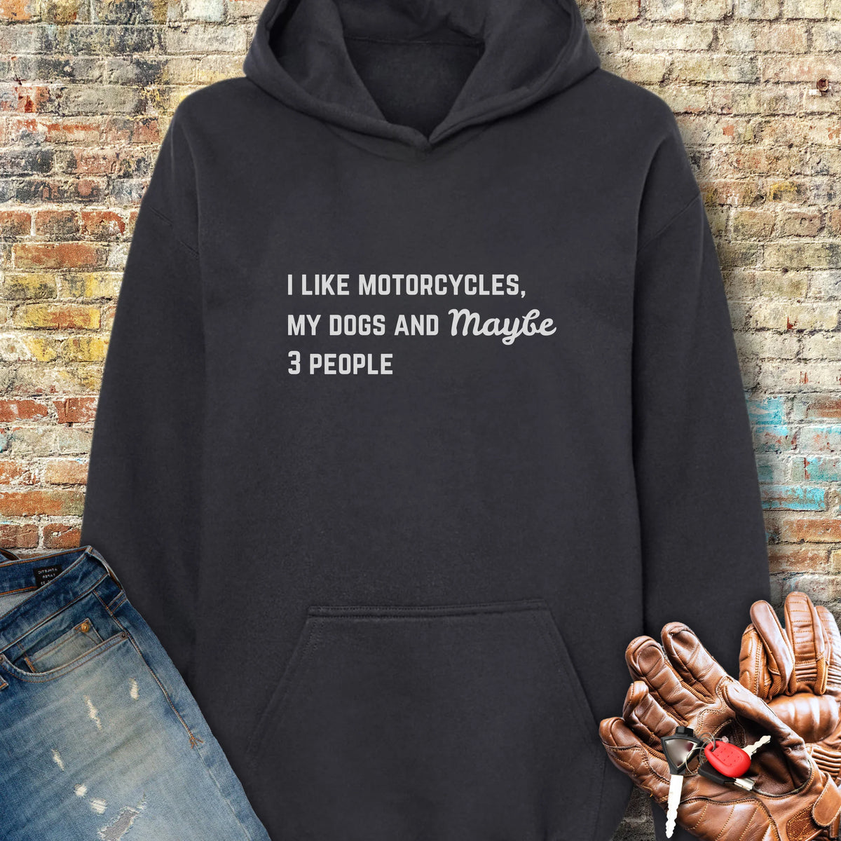 Motorcycles & Dogs Hoodie - Black