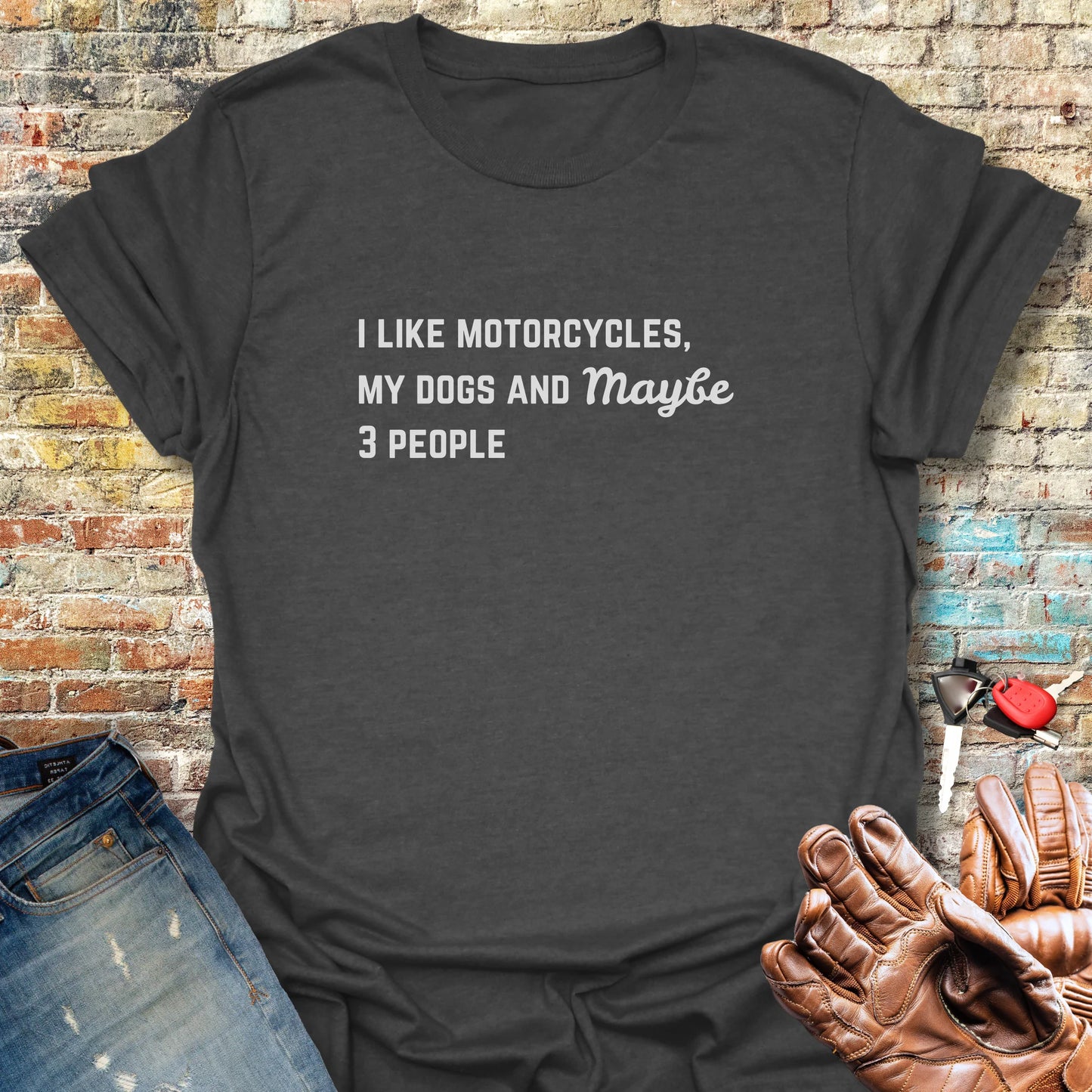 Motorcycles & Dogs T-Shirt - Dark Heather
