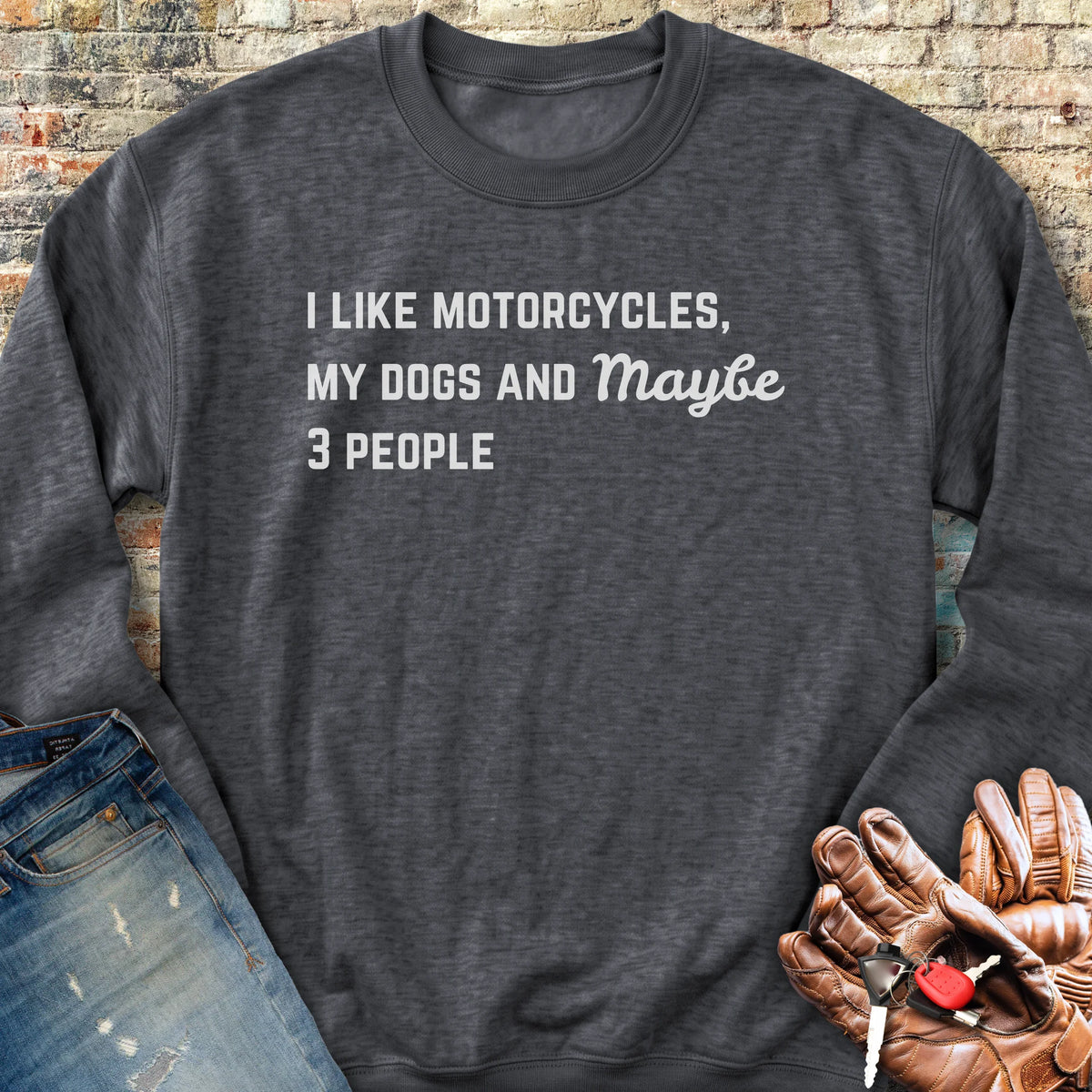 Motorcycles & Dogs Sweatshirt - Dark Heather