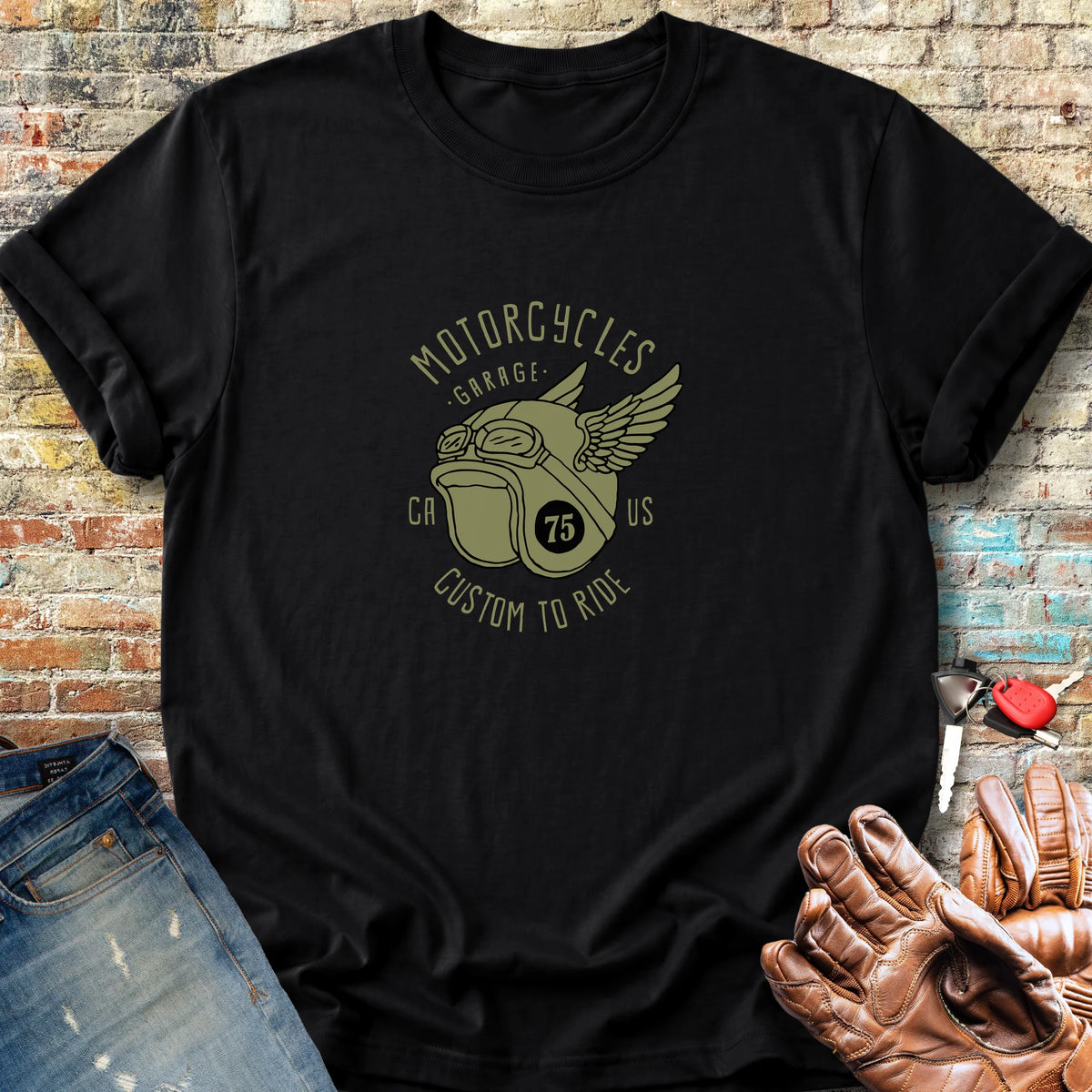 Motorcycles Garage Classic T-Shirt - Black