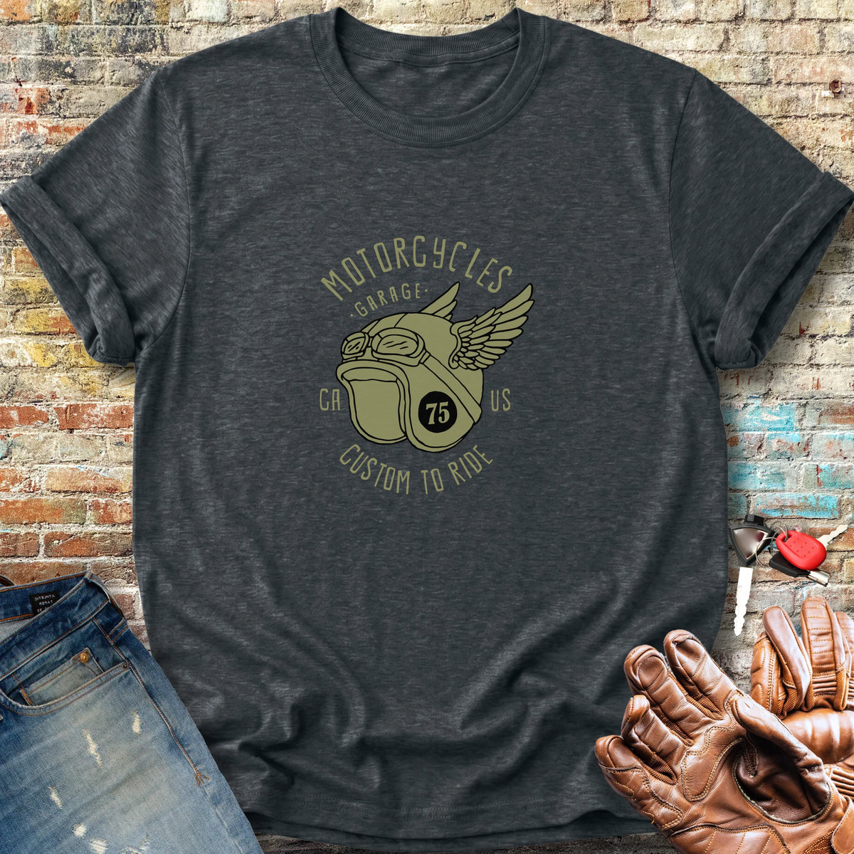 Motorcycles Garage Classic T-Shirt - Dark Heather