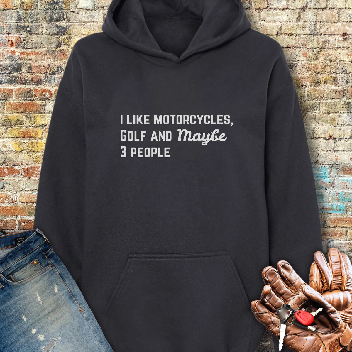 Motorcycles & Golf Hoodie - Black