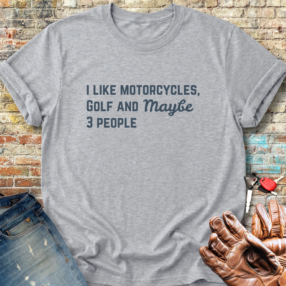 Motorcycles & Golf Classic T-Shirt - Sport Grey