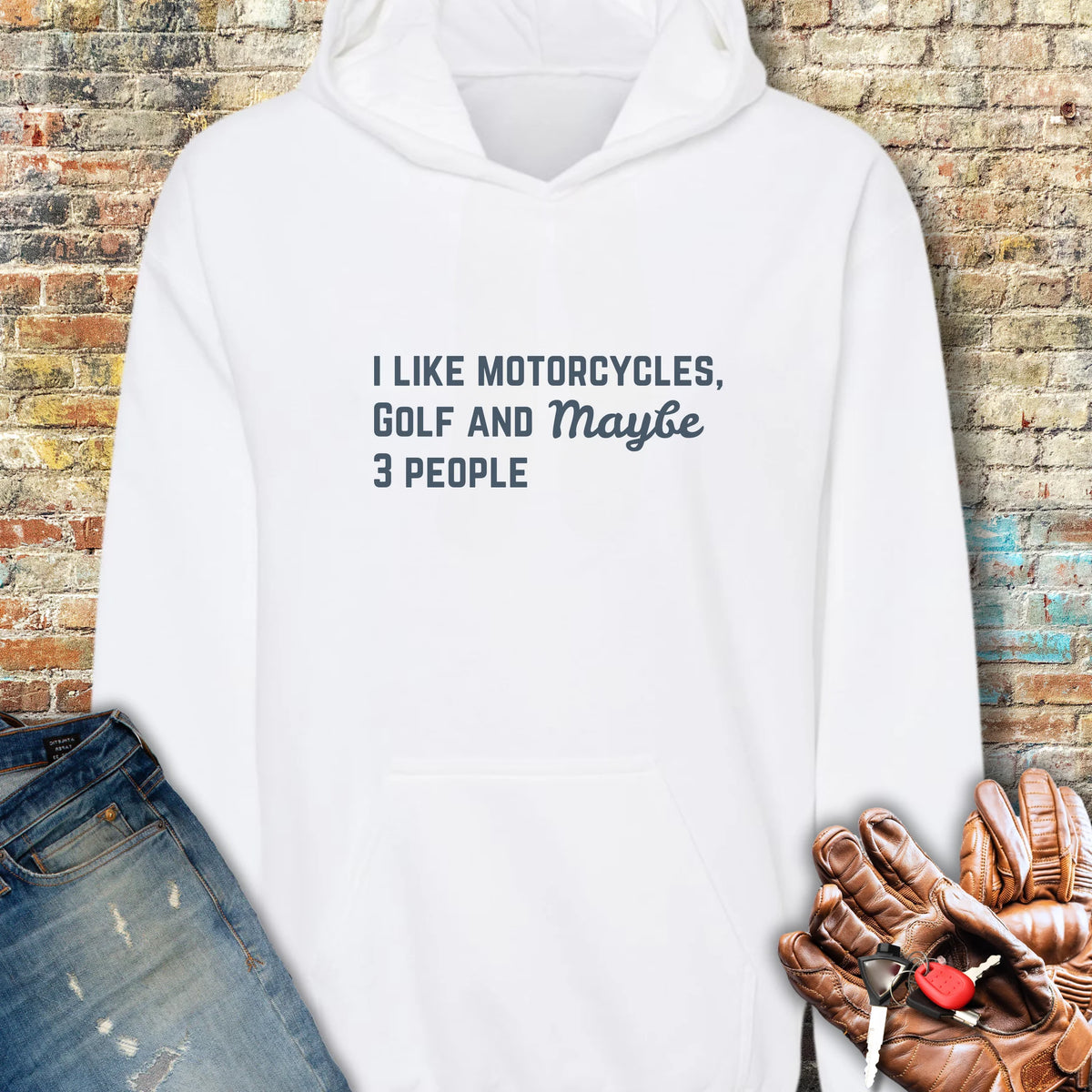 Motorcycles & Golf Hoodie - White