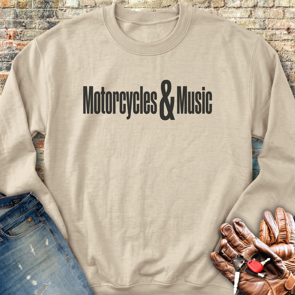 Motorcycles & Music Sweatshirt - Sand