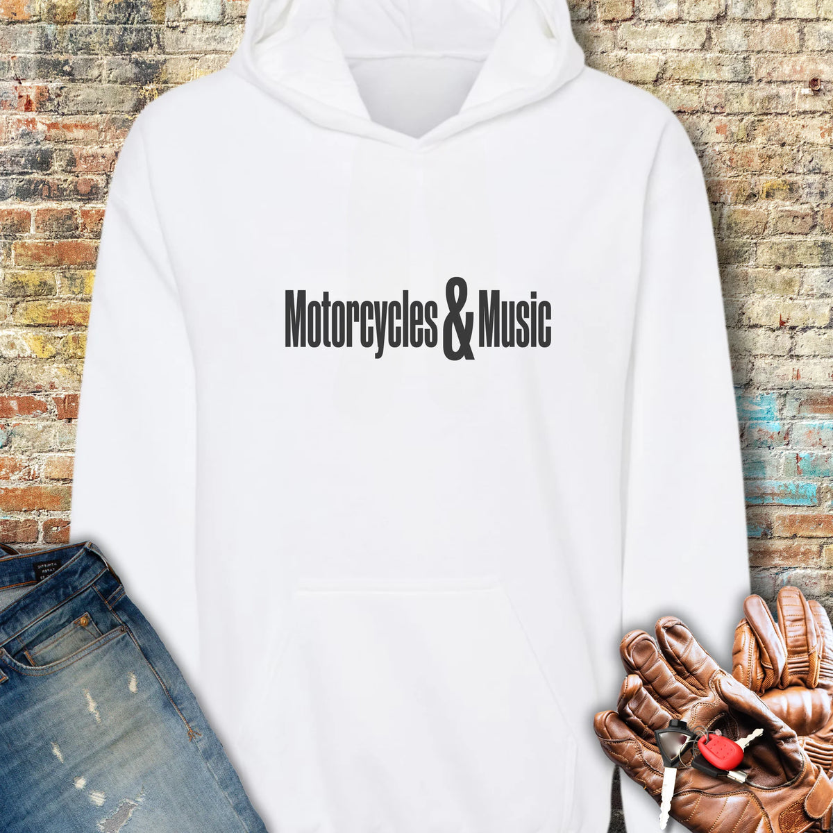 Motorcycles & Music Hoodie - White