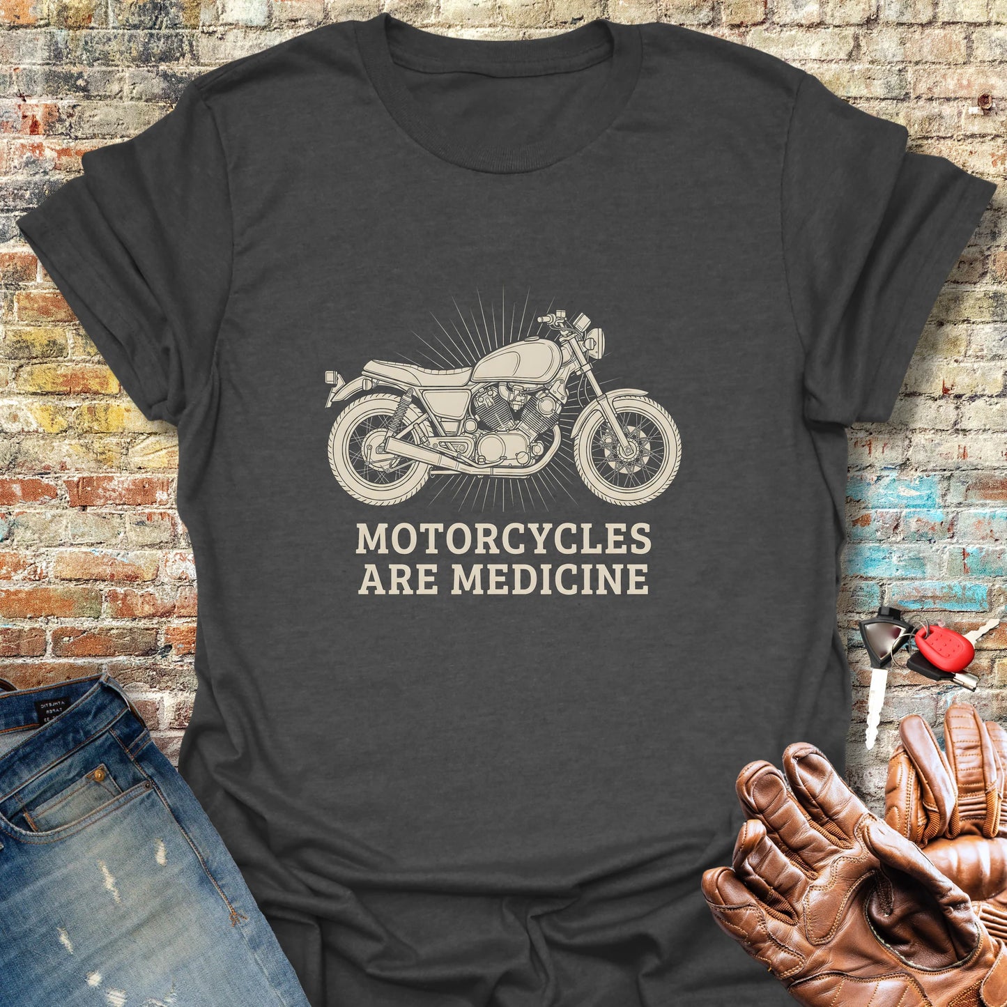 Motorcycles are Medicine T-Shirt - Dark Heather