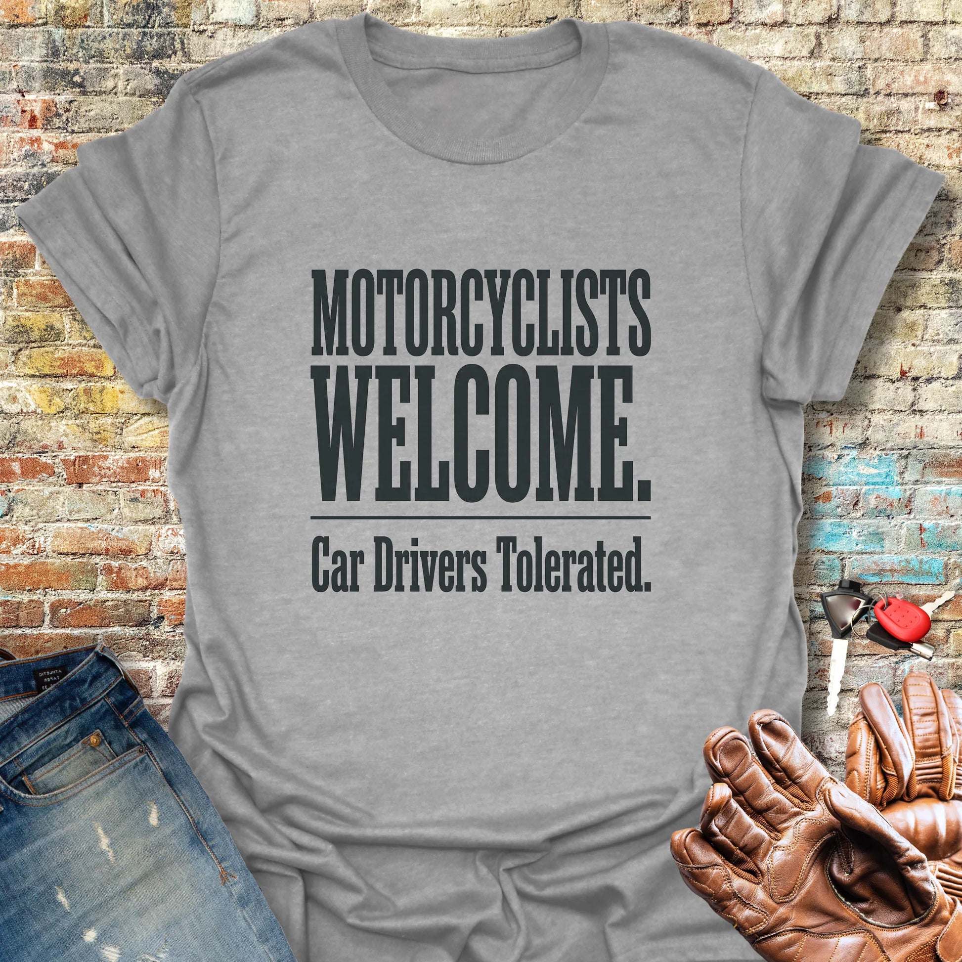 Motorcyclists Welcome T-Shirt - Sport Grey