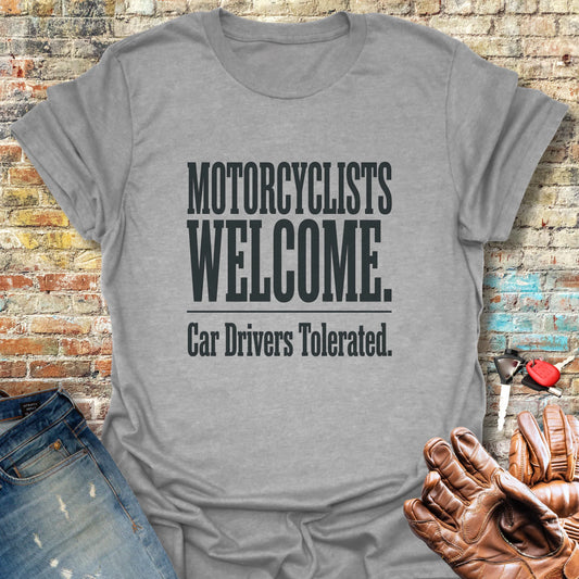 Motorcyclists Welcome T-Shirt - Sport Grey