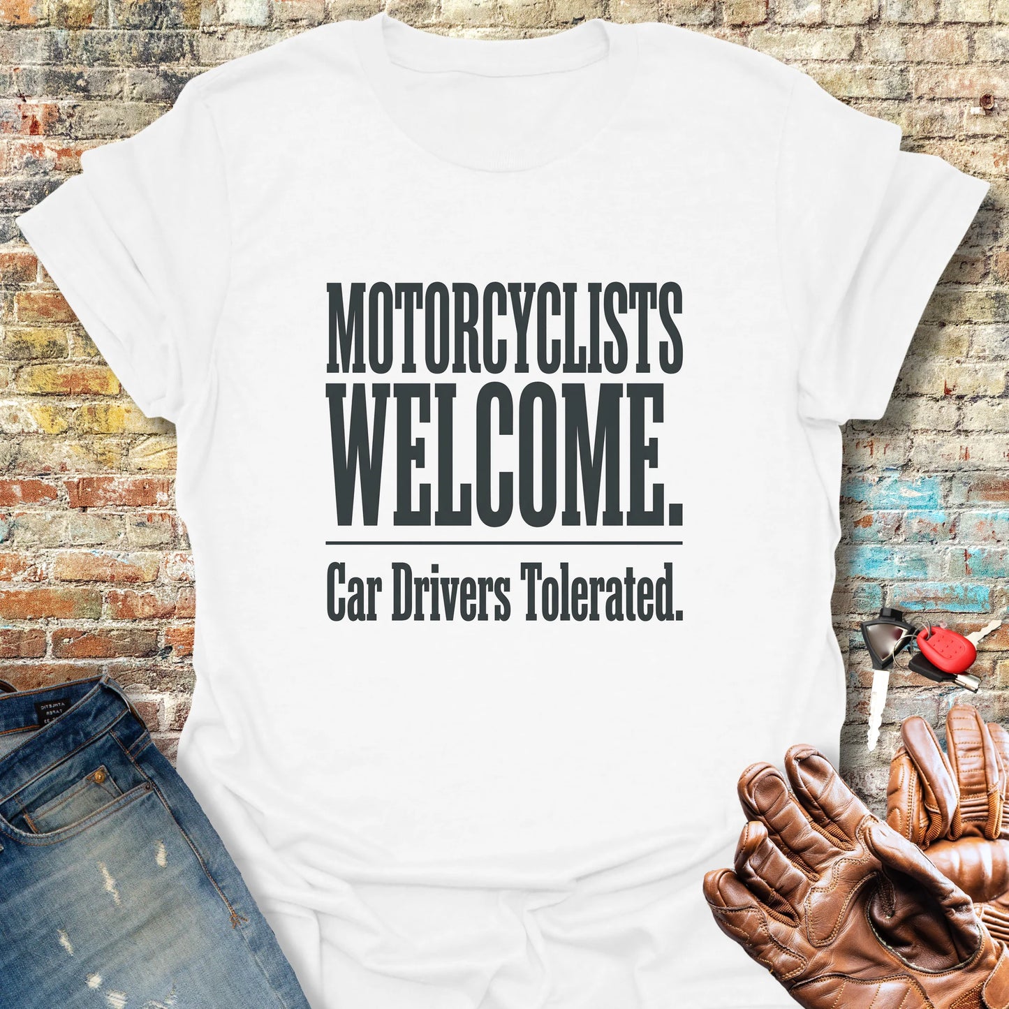 Motorcyclists Welcome T-Shirt - White