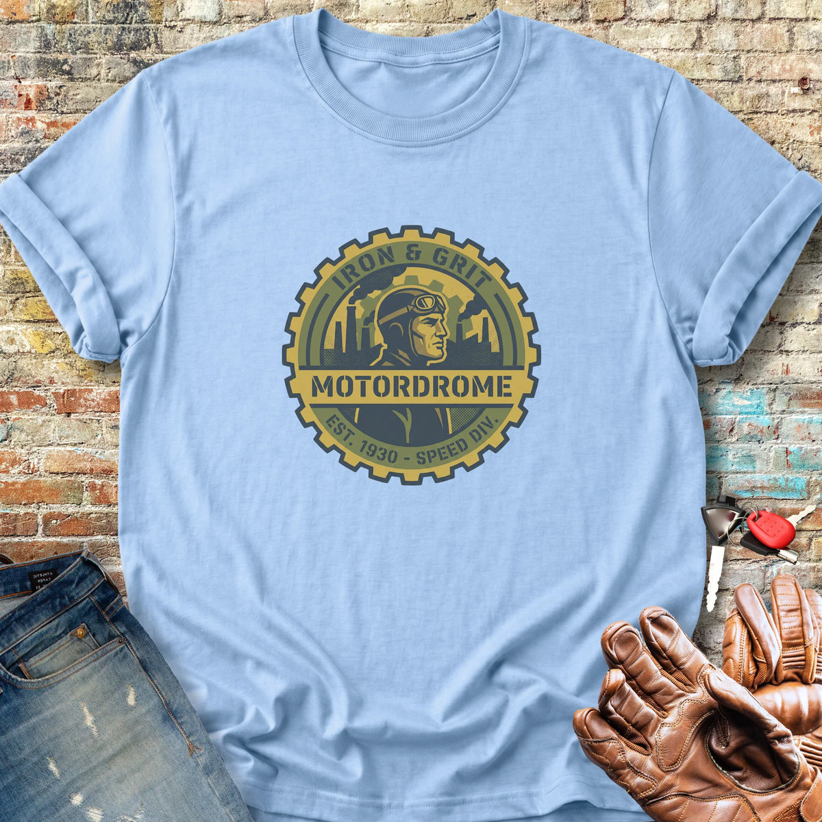 Motordrome Classic T-Shirt - Light Blue