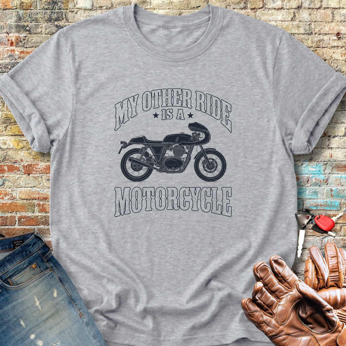 My Other Ride is a Cafe Racer Classic T-Shirt - Sport Grey