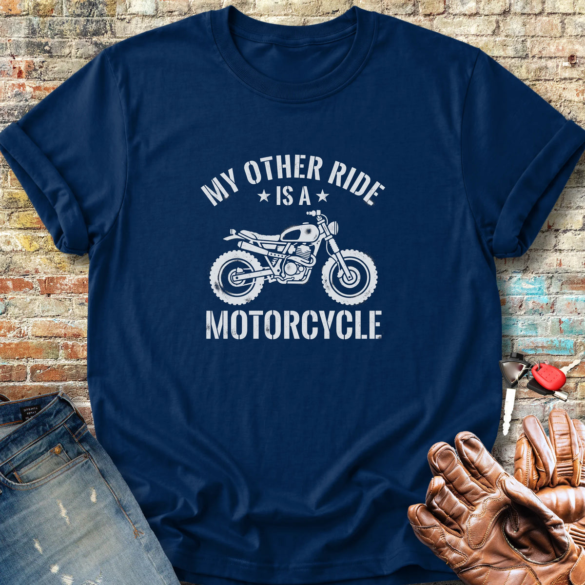 My Other Ride is a Scrambler Classic T-Shirt - Navy