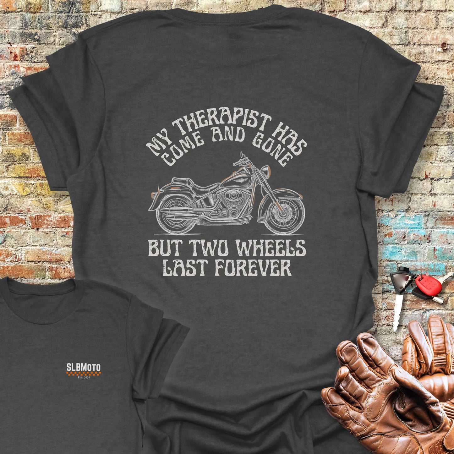 My Therapist Back Print T-Shirt - Dark Heather