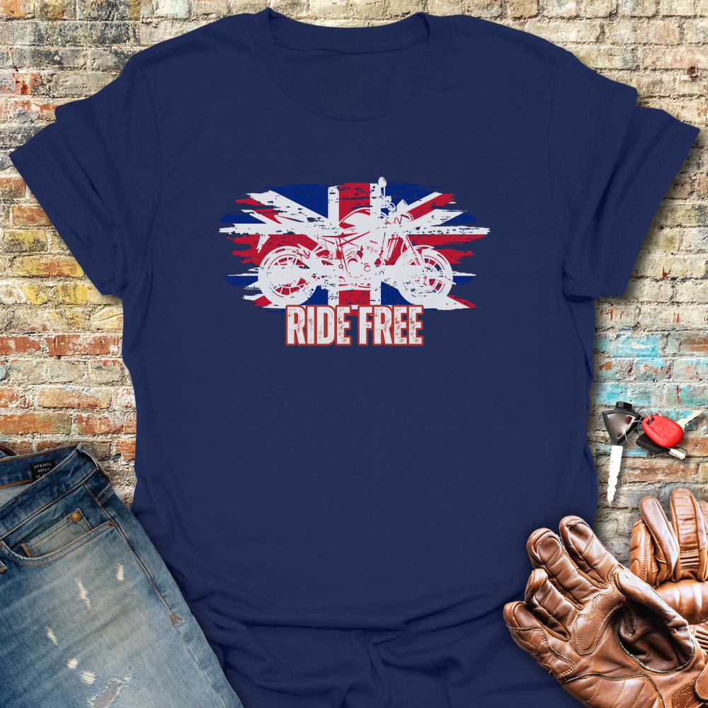 Ride Free Uk T-Shirt - Navy