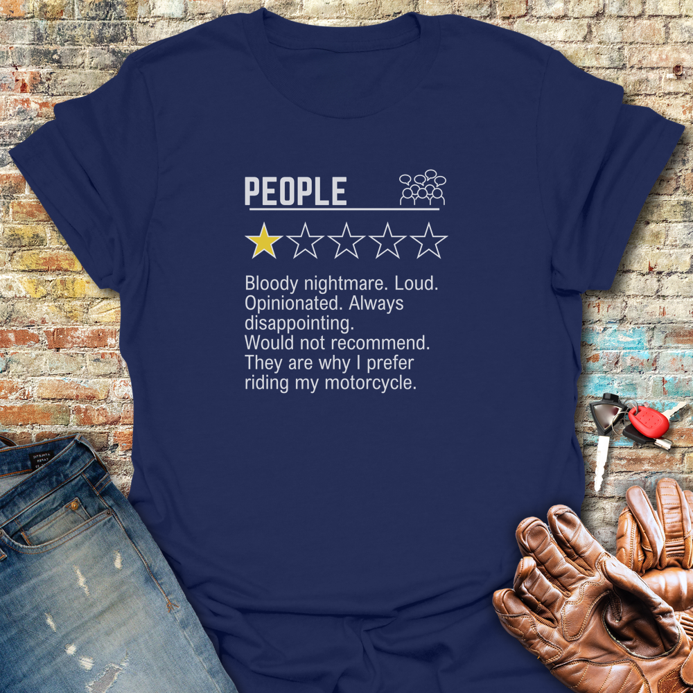People Review T-Shirt - Navy
