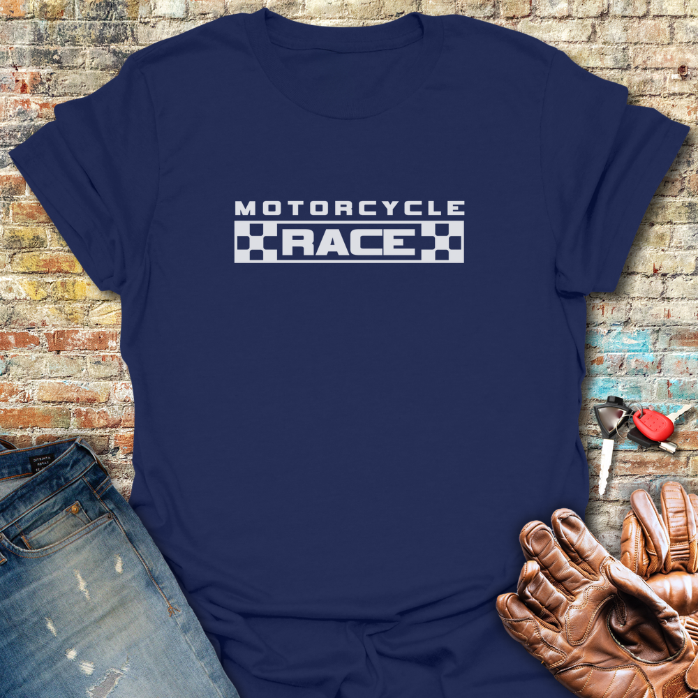 Motorcycle Race T-Shirt - Navy