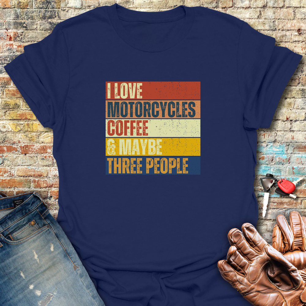 Motorcycles Coffee Block T-Shirt - Navy