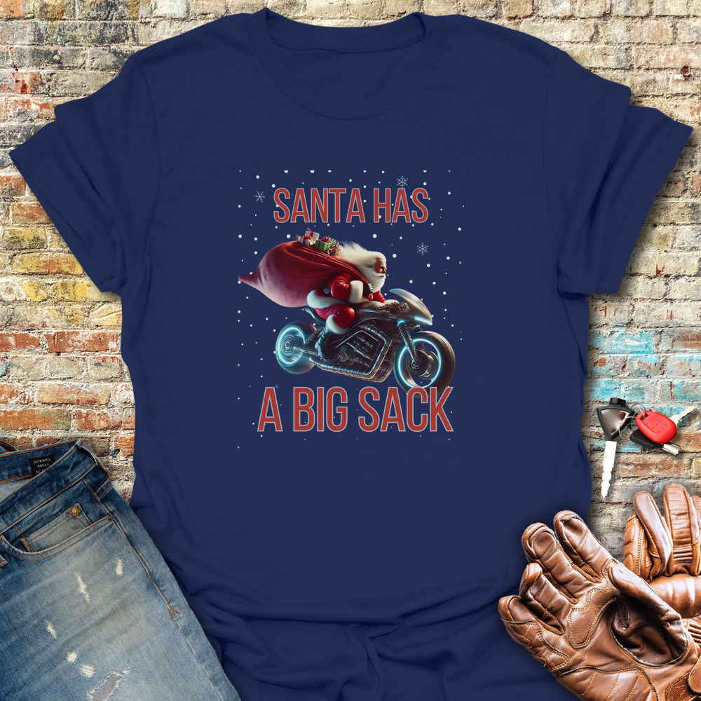 Santa Has A Big Sack T-Shirt - Navy