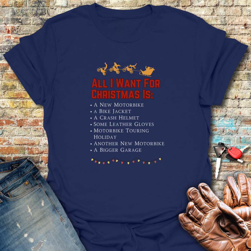 All I Want For Christmas T-Shirt - Navy
