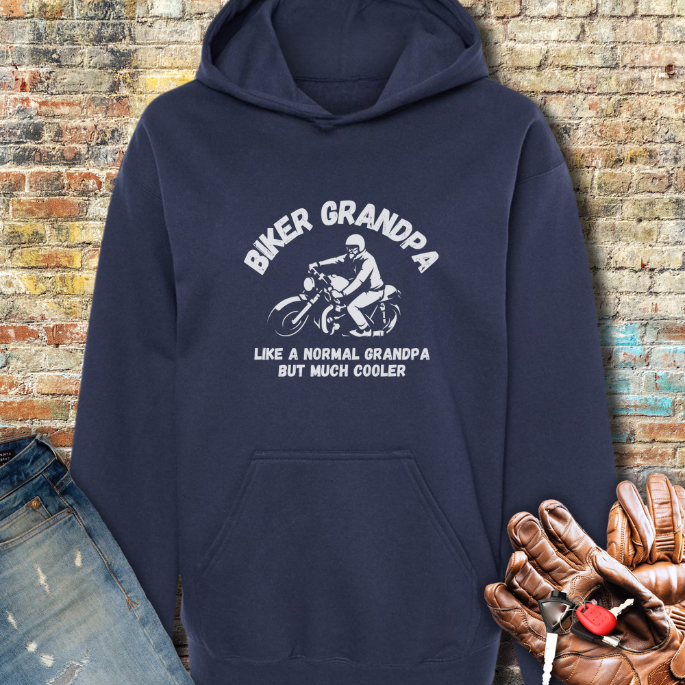 Biker Grandpa Hoodie - Navy