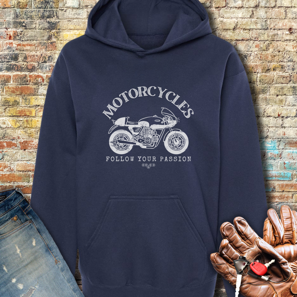 Follow Your Passion Classic Dark Hoodie - Navy