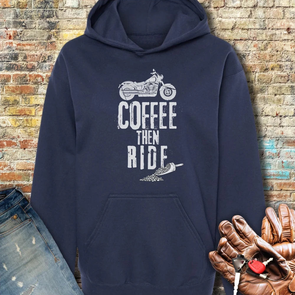 Coffee Then Ride (Cruiser) Hoodie - Navy