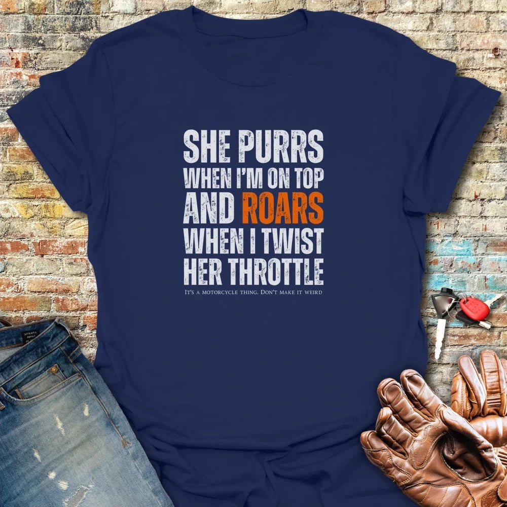 She Purrs T-Shirt - Navy