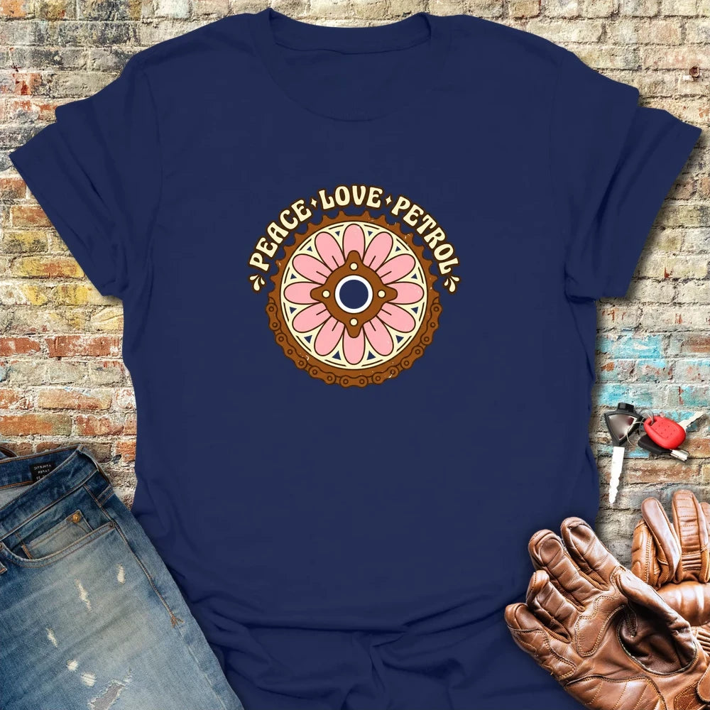 Peace Love Petrol T-Shirt - Navy