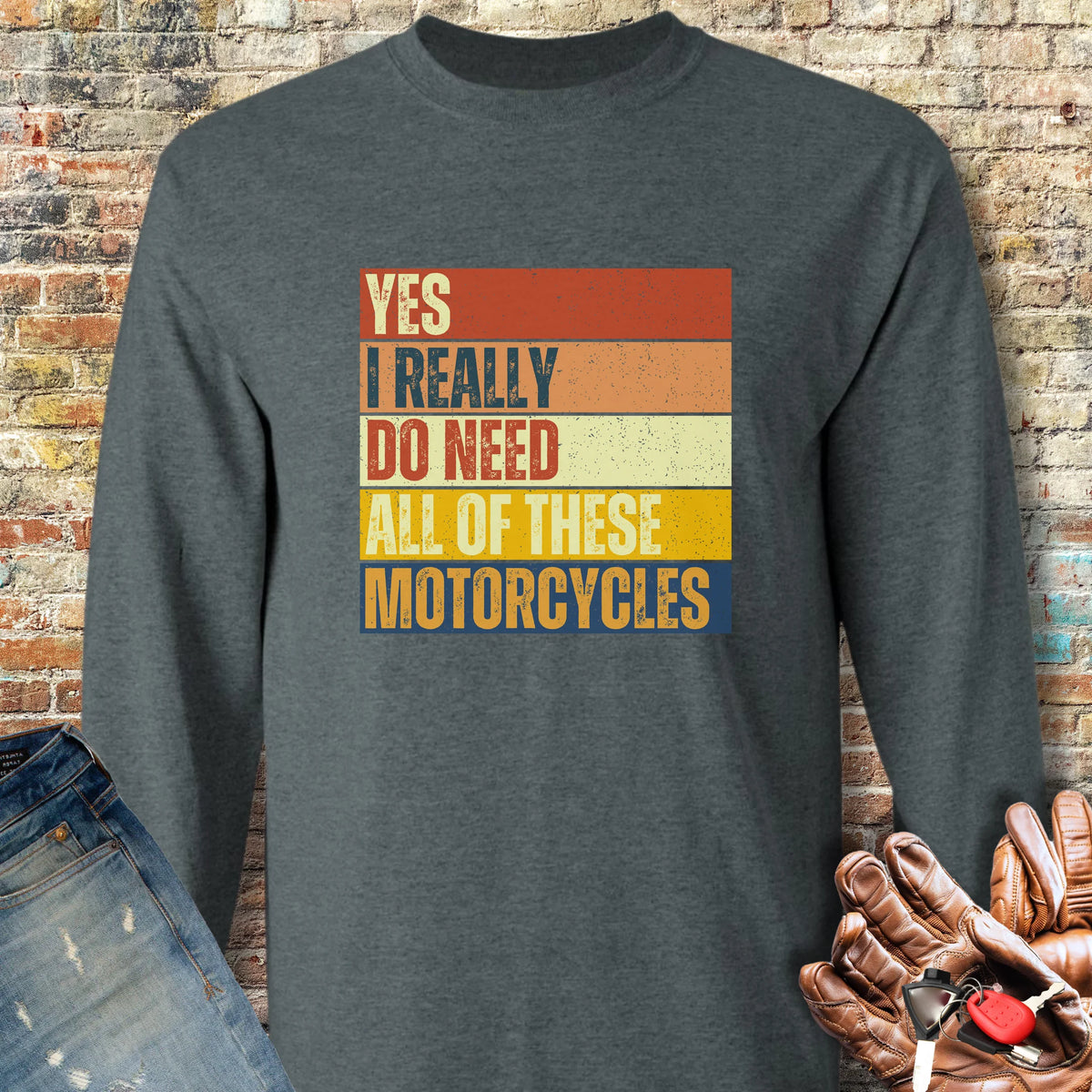 Need (Block) Long Sleeve T-Shirt - Dark Heather