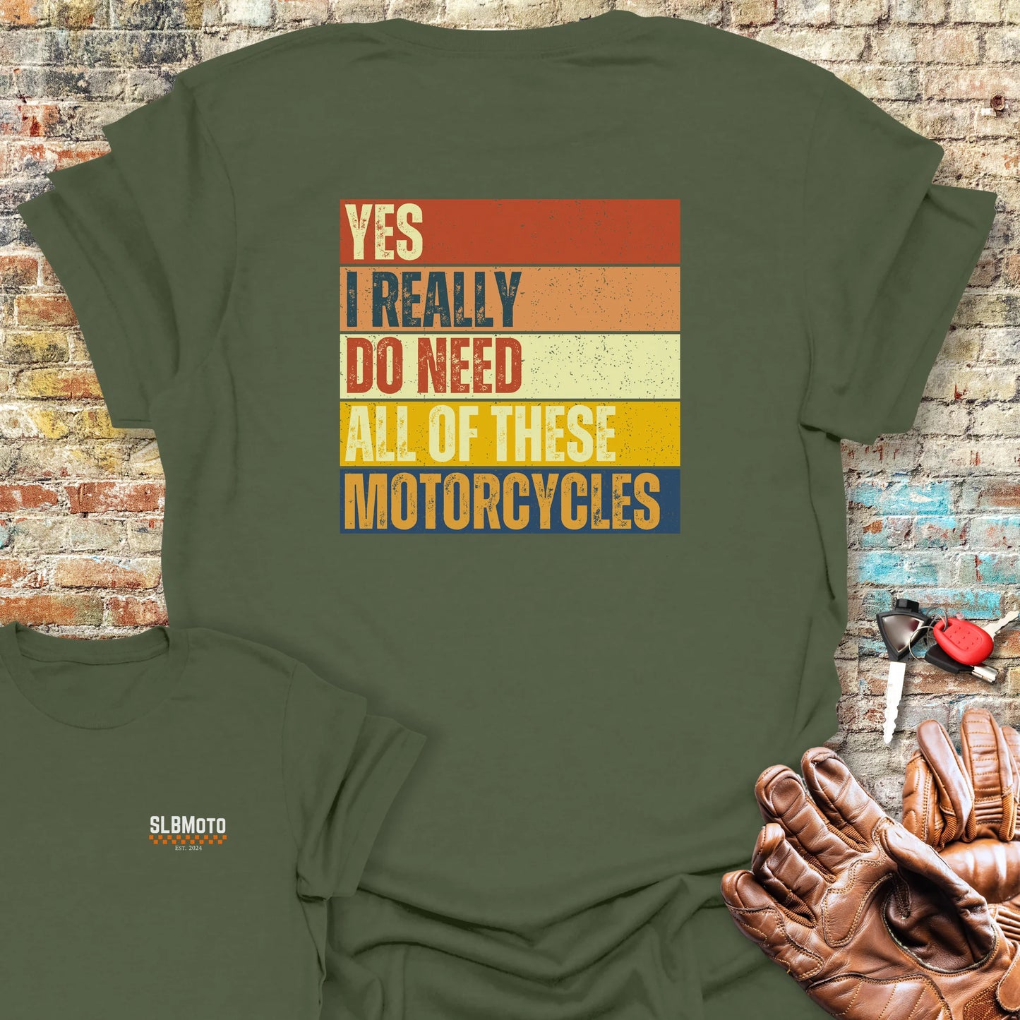 Need (Block) Back Print T-Shirt - Military Green