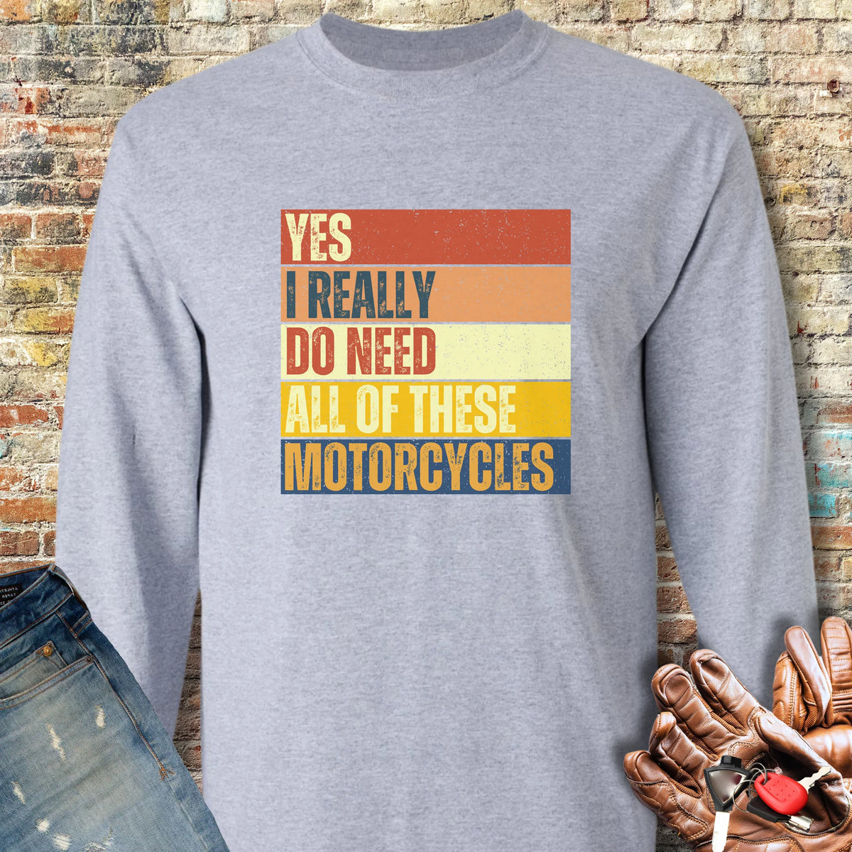 Need (Block) Long Sleeve T-Shirt - Sport Grey
